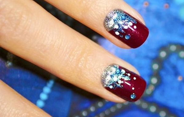 disenño uñas cortas de navidad