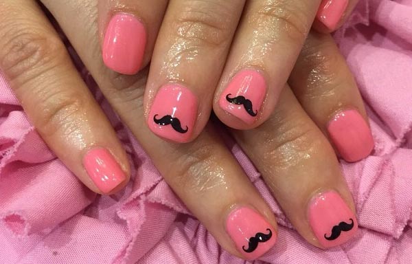 diseño de uñas hipster rosa