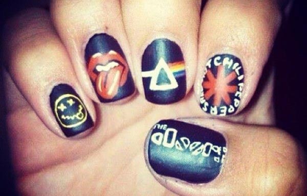 diseño de uñas hipster simbolos
