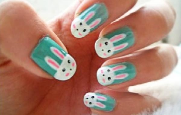diseño uñas con animales conejo