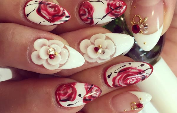 diseño de uñas kawaii rosas