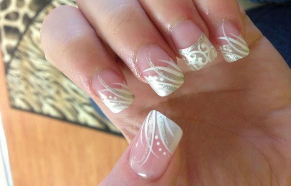 diseños de uñas para novias acrilicas pintadas
